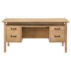 Goodson 64-inch 4-Drawer Double Pedestal Computer Desk Distressed Light Brown