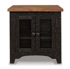 Valebeck - Rectangular End Table - Black / Brown