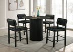 Hamlyn 5-piece Round Wood Counter Height Dining Set Black