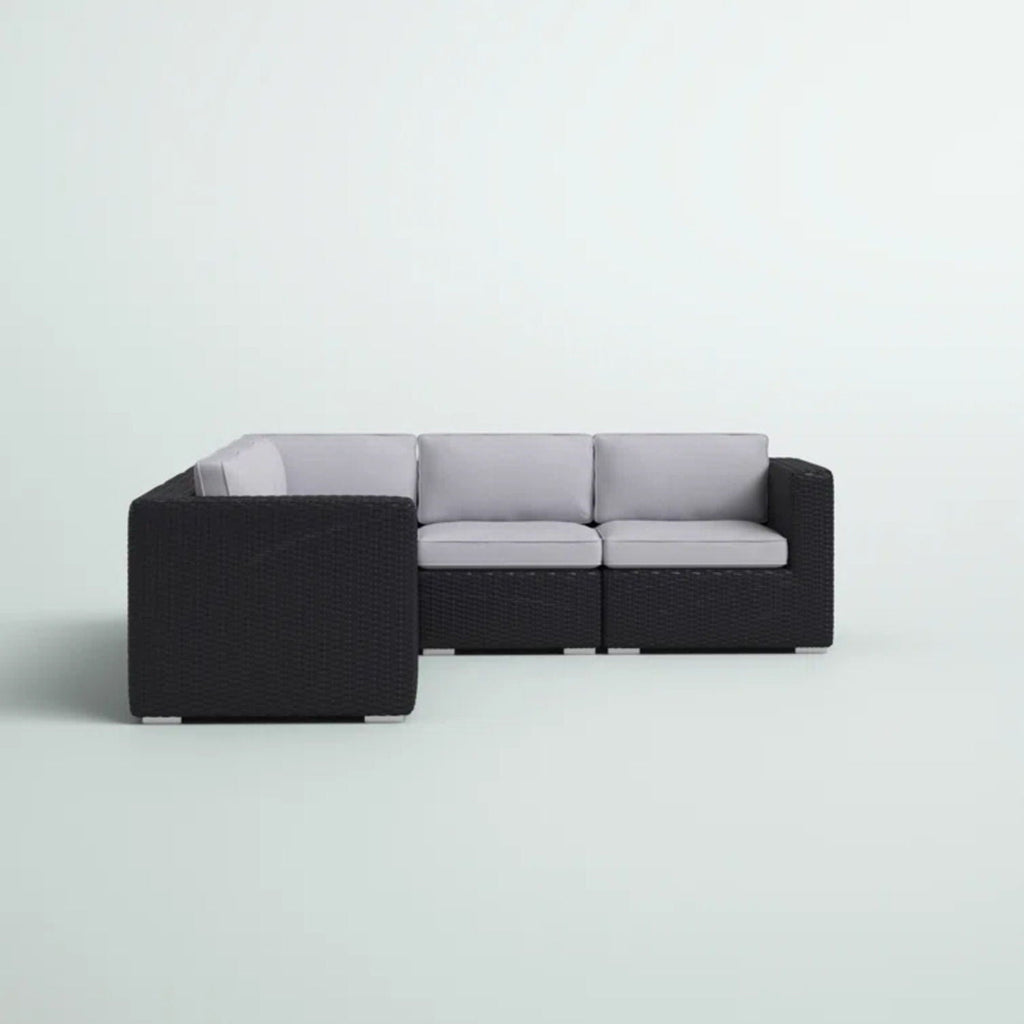 Luxurious Wicker Patio Sectional With Weather Resistant Sunbrella Cushions