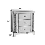 Noralie - 22" X 14" Accent Table - Mirrored & Faux Diamonds