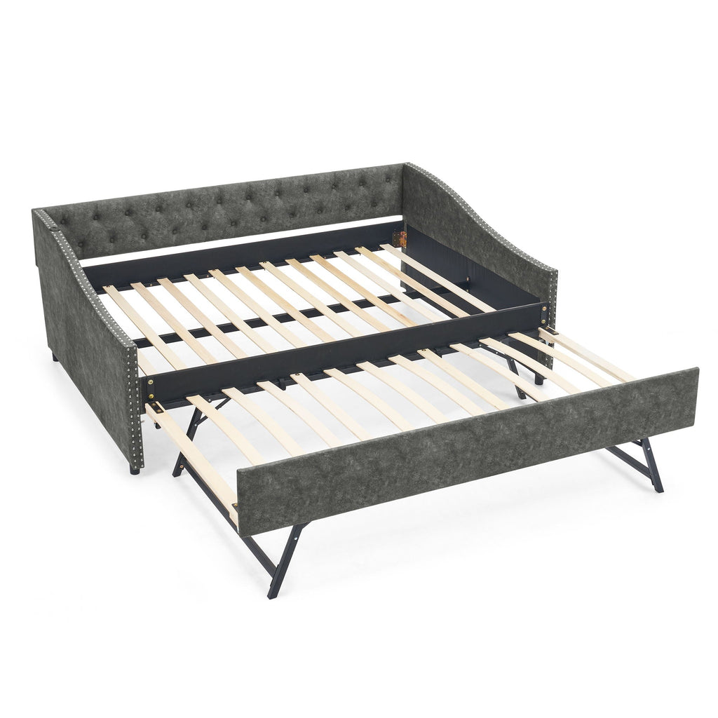 Upholstered Daybed With USB Charging & Pull Out Bed