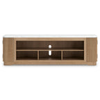 Camdill - XL TV Stand With Fireplace Option - Light Brown