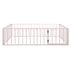 Metal Floor Bed Frame With Fence And Door