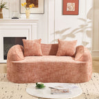 Curved 2 Person Compress Sofa With Armrests, Includes Pillows