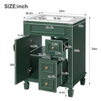 Bathroom Vanity With Sink, Compact Cabinet & 2 Drawers And Adjustable Shelf