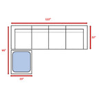 Wide Patio Sectional With Cushions - Brown