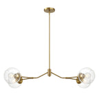 Jewel - 4 Lights Chandelier Ceiling Hanging Light Fixture - Clear / Gold