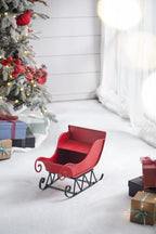 Iron Sleigh Large, Distressed Christmas Santa Sleigh Holiday Decoration