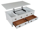 Heron Cove - Lift Top Storage Cocktail Table With Casters - Chalk White