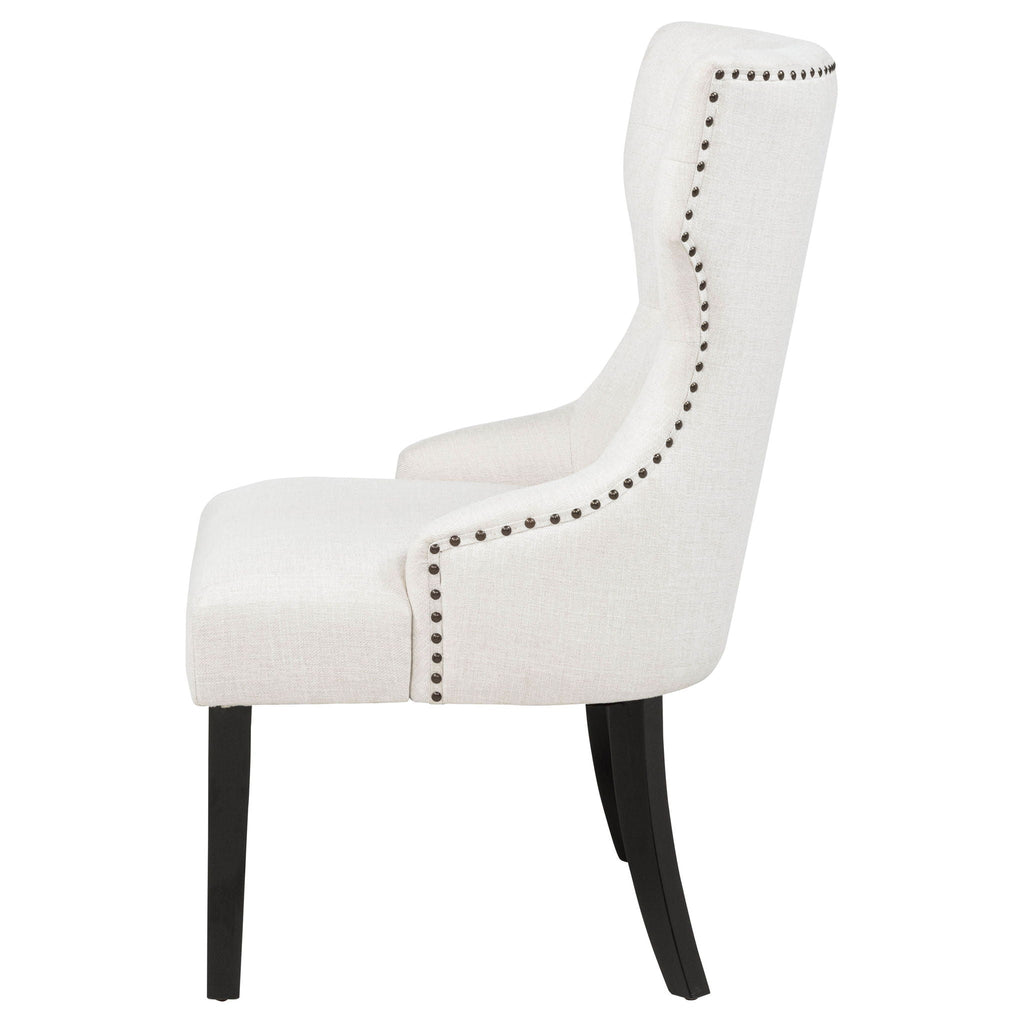 Baney Fabric Upholstered Dining Side Chair Cream and Black