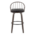 Riley - Industrial / Urban Fixed Height Barstool With Swivel With Removable Cushion (Set of 2)