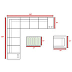 Modern Patio Rattan Sectional Set With Cushions