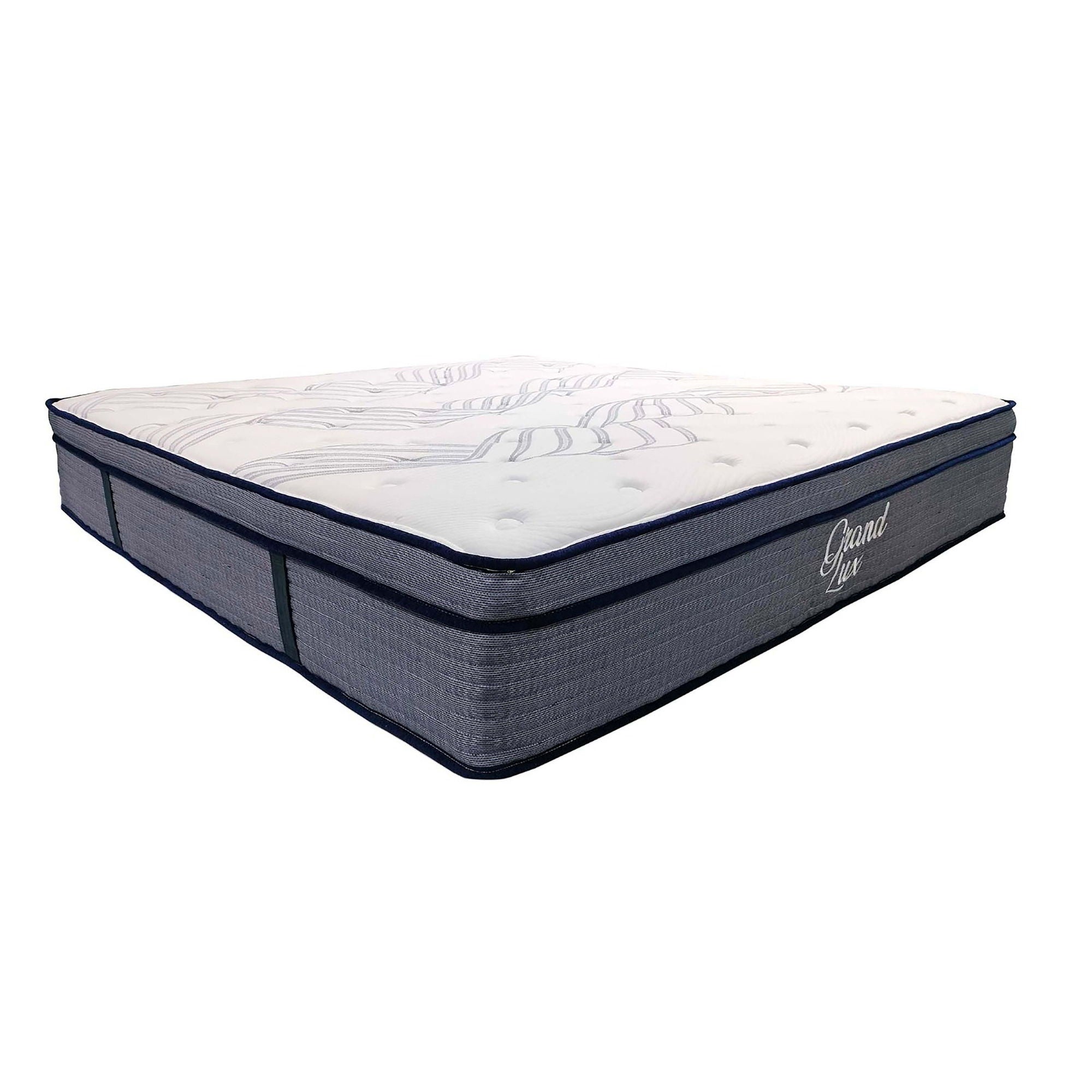 Hybrid Plush Foam Mattress, Soft Polyester Knit Cover, Multi Layer Foam Mattress - White / Gray - King