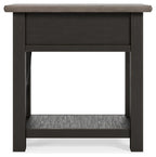 Tyler Creek - Chair Side End Table - Black / Gray