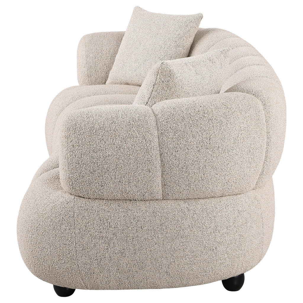 Whitney Contemporary Channel Tufted Woven Fabric Upholstered Sofa