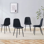 Modern Medieval Style Cushioned Side Chairs Set With Metal Legs For Kitchens