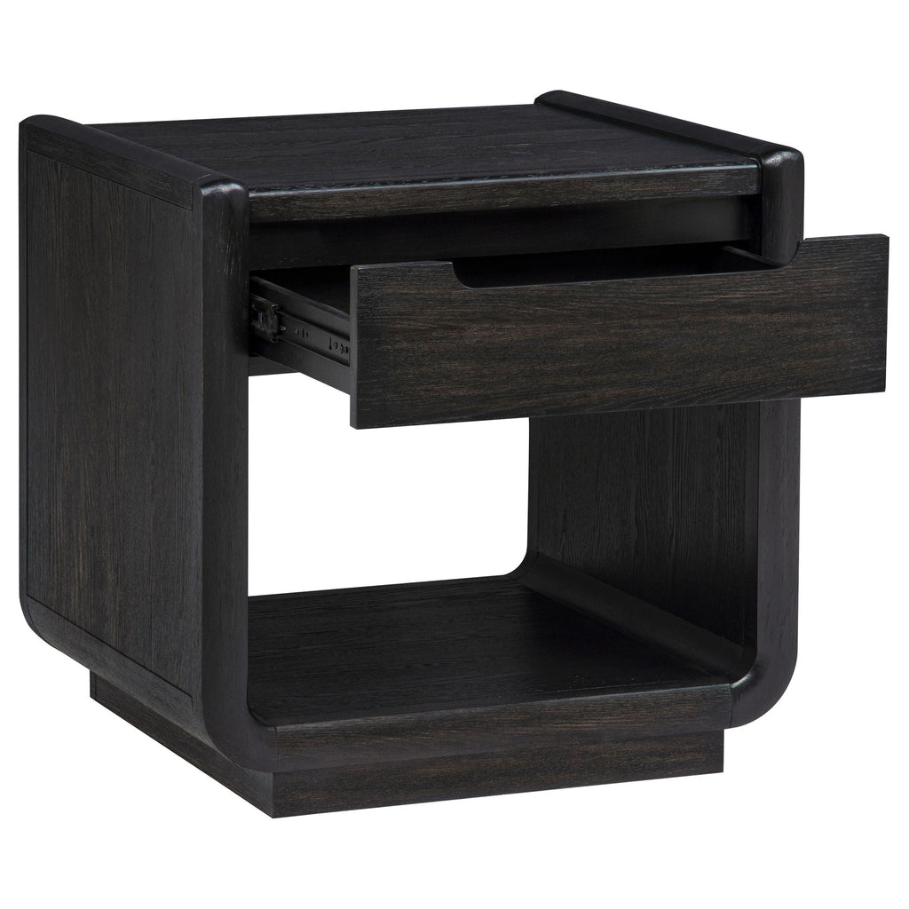 Leandro 2-piece Wood Coffee and End Table Set Burnished Black