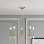 Courtyard - 5 Light Candle Chandelier - Clear / Gold
