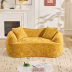 Curved 2 Person Compress Sofa With Armrests, Includes Pillows