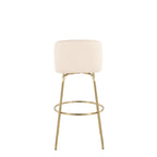 Toriano - Contemporary Fixed Height Barstool With Swivel And Round Footrest (Set of 2)