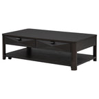 Marcelo Wood Coffee Table with 2 Drawers and Shelf Coffee