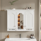 Wall Mount Mirror Cabinet With Adjustable Shelves, Soft Closing Hinges