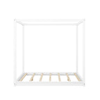 Wood Canopy Platform Bed With Support Legs And Airflow Slats