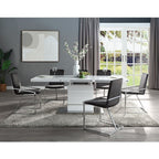 Zlatan - Side Chair (Set of 2) - Gray Velvet & Chrome
