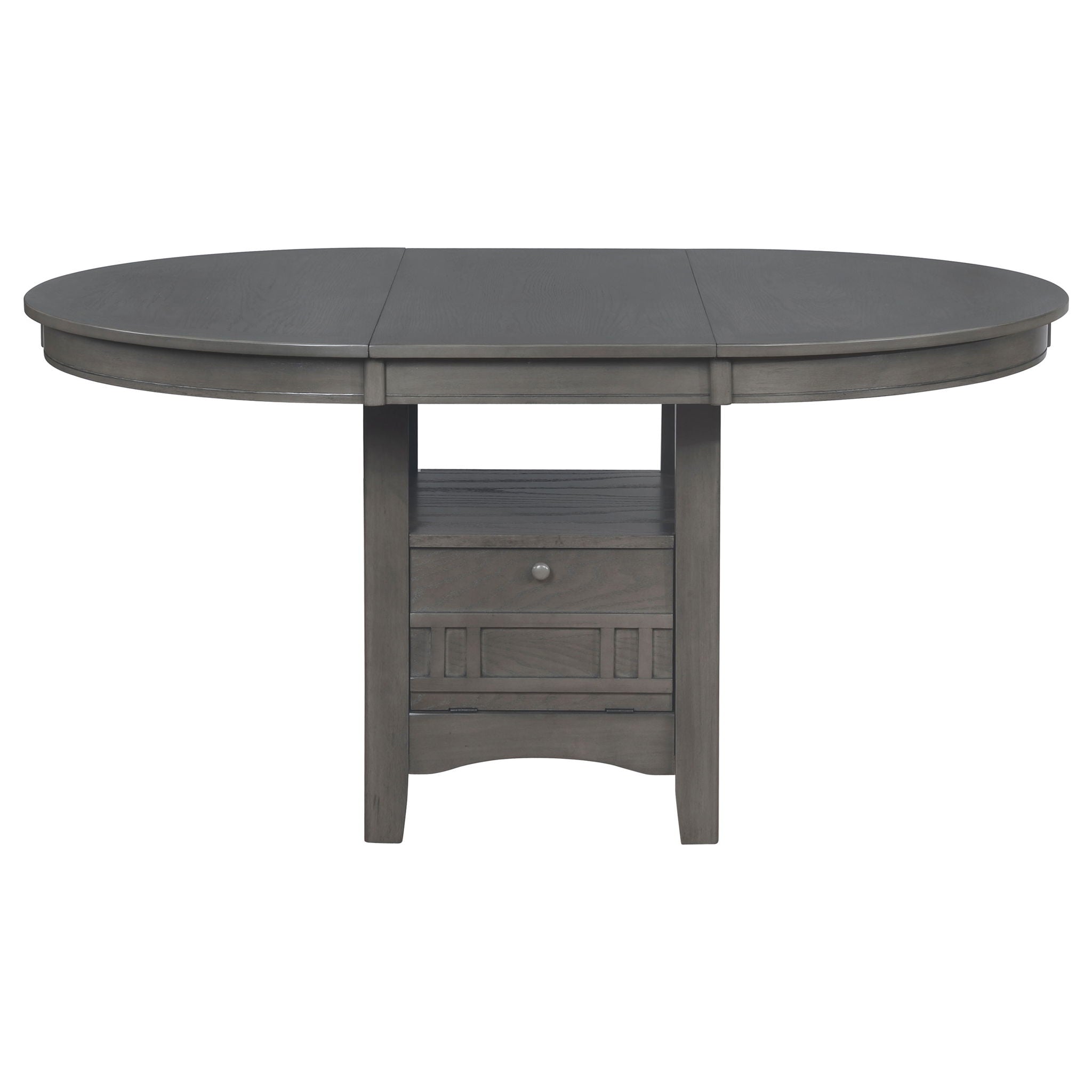Lavon Oval 60-inch Wood Extension Leaf Dining Table Medium Grey