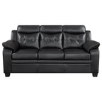 Finley 3-piece Upholstered Padded Arm Tufted Sofa Set Black