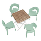 4 Piece Set Of Modern Designed Single Chairs With Folding Square Table