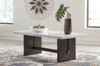 Burkhaus - Rectangular Cocktail Table - White / Dark Brown