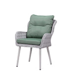 Jenneva - 7 Piece Patio Dining Set - Night Green Fabric & Gray