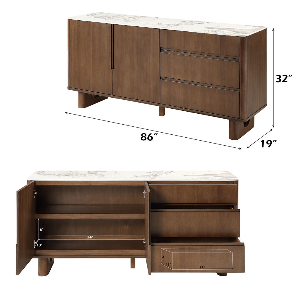 Harvey - Server With Ceramic Top - Walnut