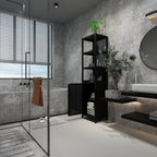 Storage Cabinet With Tall Tower, Multifunctional For Bathroom