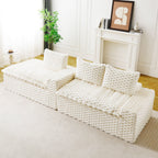 Modular Sofa, Convertible Twin Seat With Chaise Lounge