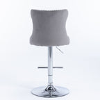 Swivel Barstools Adjusatble Seat Height From 25-33", Modern Upholstered Base Bar Stools With Backs Comfortable Tufted For Home Pub And Kitchen Island (Set of 2)