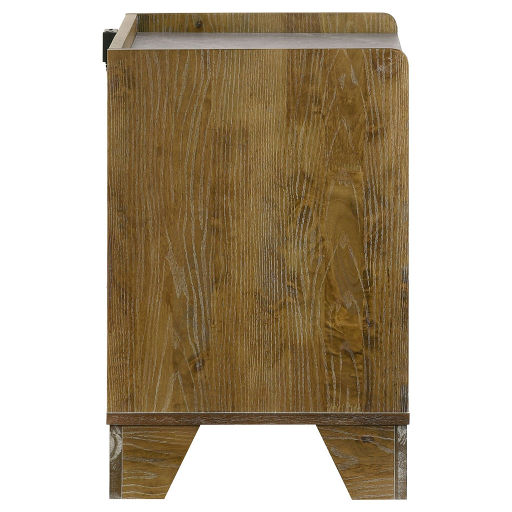 Henderson 1-drawer LED Nightstand Bedside Table Medium Oak