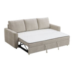 Leira - Linen Pull Out Sleeper Sofa - Beige