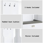 Buck II - Hall Tree - White High Gloss