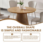 Round Dining Table For Dining Room - Natural Wood