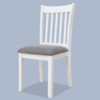 Modern Dining Chair, Wooden Back, Cushion Seats (Set of 2)