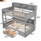 Carolee - Twin Size Bunk Bed With Built-In Shelves