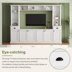Minimalist Entertainment Wall Unit Set With Bridge For TVs Up To 75"