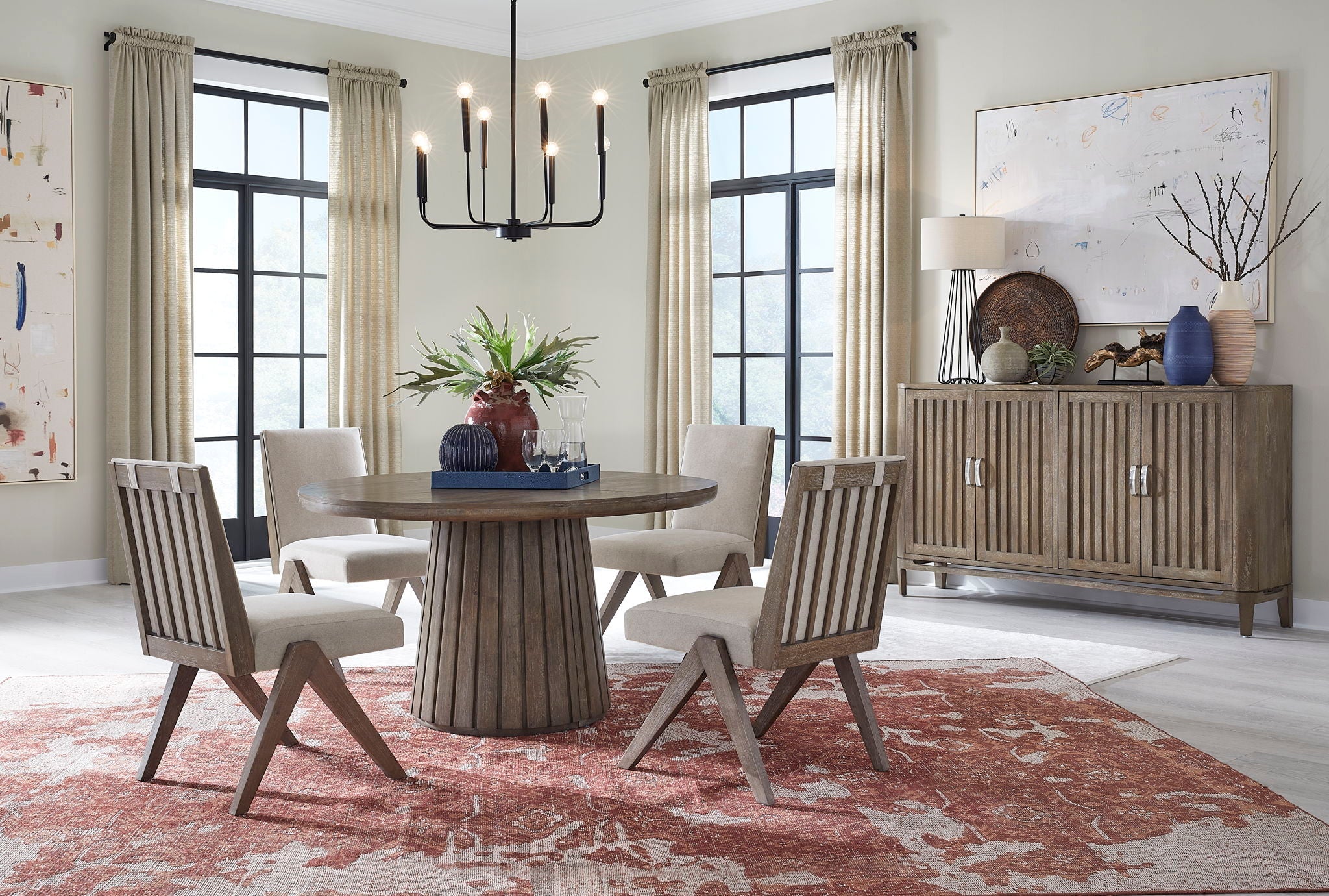 Kavanaugh - Round Dining Table - Weathered Kona Brown