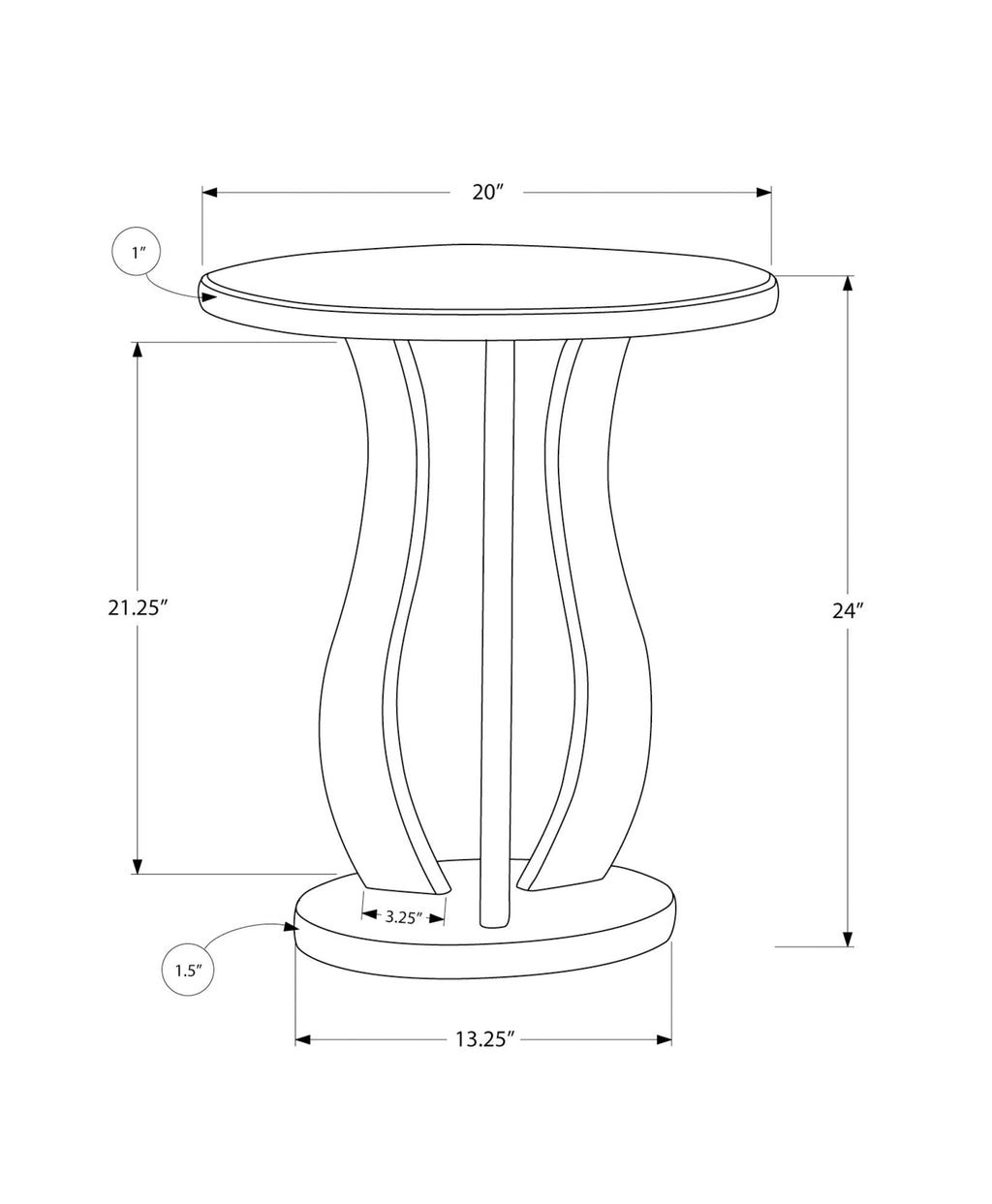 Accent Table, Side Mirror, Transitional - Silver