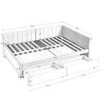 Upholstered Tufted Daybed Frame With Storage Drawers