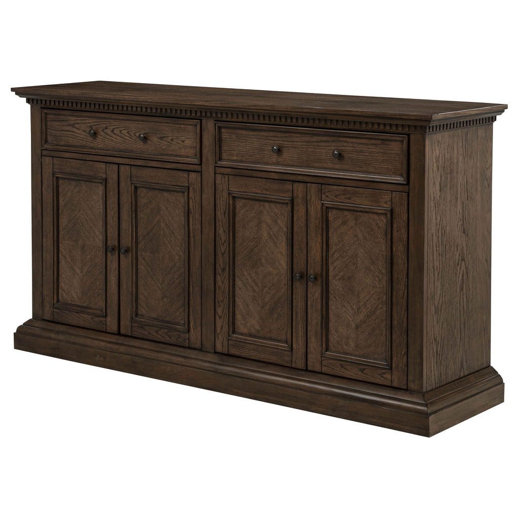 Ridgewell 2-drawer 4-door Dining Server Dark Oak