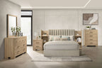 Arielle 5-piece Eastern King Bedroom Set Light Oak